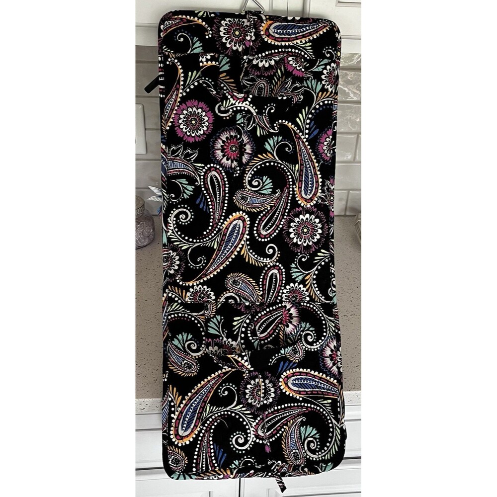 Vera Bradley Black/Multi Bandana Swirl Trifold Organizer Toiletry Hanging Bag